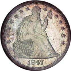 1847 $1 MS64 NGC