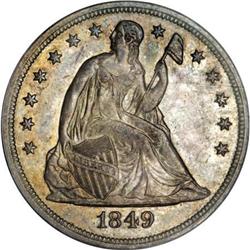 1849 $1 MS62 PCGS