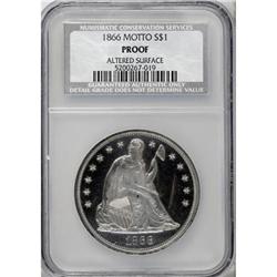 1866 $1 Motto--Altered Surface--NCS. Proof