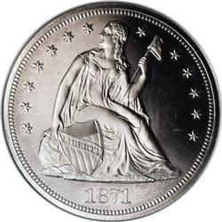 1871 $1 PR63 Cameo NGC