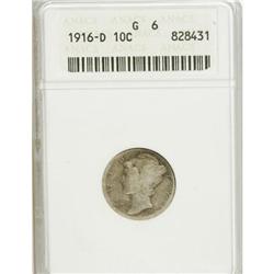 1916-D 10C Good 6 ANACS