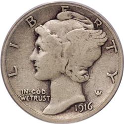 1916-D 10C VG10 PCGS