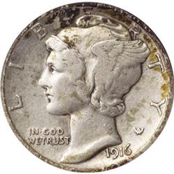 1916-D 10C VF35 Full Bands PCGS