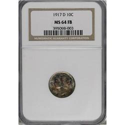 1917-D 10C MS64 Full Bands NGC