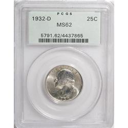 1932-D 25C MS62 PCGS