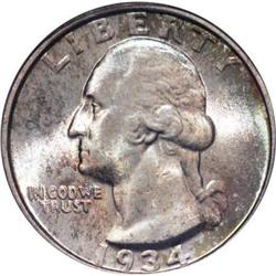 1934 25C Doubled Die Obverse MS64 PCGS