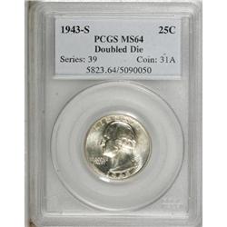 1943-S 25C Doubled Die Obverse MS64 PCGS