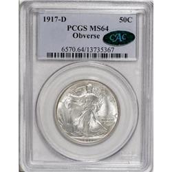 1917-D 50C Obverse MS64 PCGS
