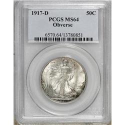 1917-D 50C Obverse MS64 PCGS
