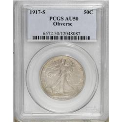 1917-S 50C Obverse AU50 PCGS