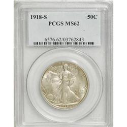 1918-S 50C MS62 PCGS