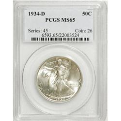 1934-D 50C MS65 PCGS
