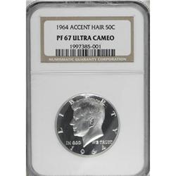 1964 50C Accented Hair PR67 Ultra Cameo NGC