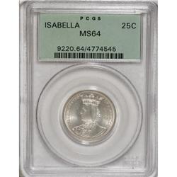 1893 25C Isabella Quarter MS64 PCGS