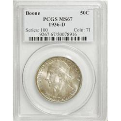 1936-D 50C Boone MS67 PCGS