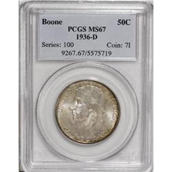 1936-D 50C Boone MS67 PCGS