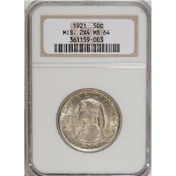 1921 50C Missouri 2x4 MS64 NGC