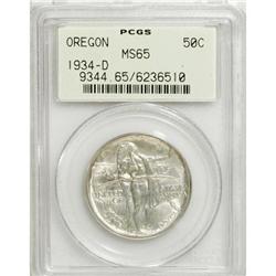 1934-D 50C Oregon MS65 PCGS