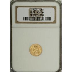 1903 G$1 Louisiana Purchase/Jefferson MS64 NGC