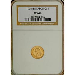 1903 G$1 Louisiana Purchase/Jefferson MS64 NGC