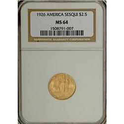 1926 $2 1/2 Sesquicentennial MS64 NGC