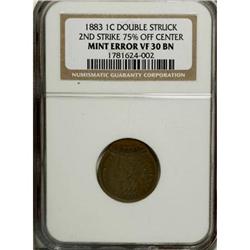 1883 1C Double Struck VF30 NGC