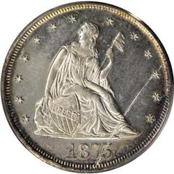 1875 20C Twenty Cent Piece--Laminated Plan