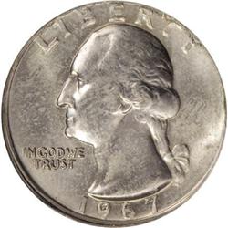 1967 25C Struck Through Reverse MS64 NGC