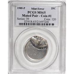 1985-P 25C Mated Pair MS64 and MS65 PCGS