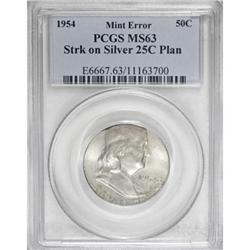1954 50C Franklin Half--Struck on a Silver