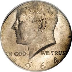 1964 50C On 5C Blank MS64 NGC 5.0 gm