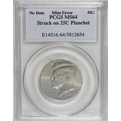 Undated 50C Clad Kennedy Half Dollar--Struck on