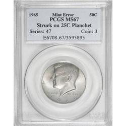 1965 50C Kennedy Half--Struck on a 25C