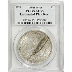 1921 Morgan $1 AU55 PCGS Laminated Planchet