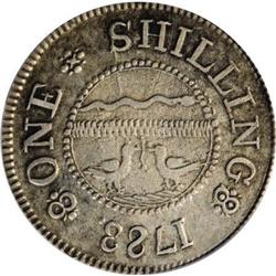 1783 SHLNG Chalmers Shilling, Short Worm XF40