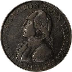 1792 1C Washington Born Virginia Cent, Inscribed