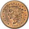 1839 1C Booby Head MS65 Red and Brown PCGS