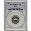 Image 3 : 1867 5C Rays PR64 Cameo PCGS