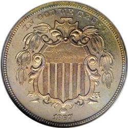 1867 5C No Rays PR65 NGC