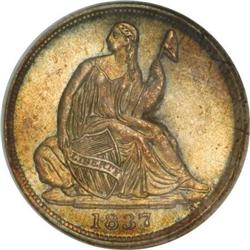 1837 H10C Small Date (Flat Top 1) MS67 NGC