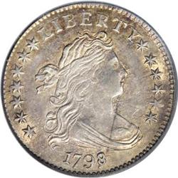 1798/97 10C 13 Stars on Reverse AU58 PCGS