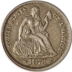 1873-CC 10C Arrows XF45 PCGS