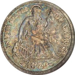 1874-CC 10C Arrows AU50 NGC