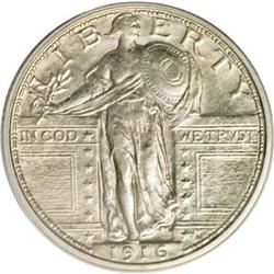 1916 25C AU58 Full Head PCGS