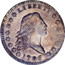 1795 50C 2 Leaves AU58 NGC