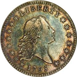 1795 50C 2 Leaves AU50 NGC