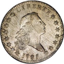 1795 50C 2 Leaves AU58 NGC