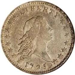 1795 50C 2 Leaves AU50 NGC