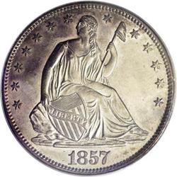 1857-S 50C MS62 PCGS