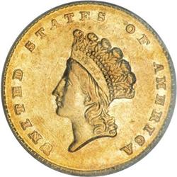 1855-D G$1 AU58 PCGS